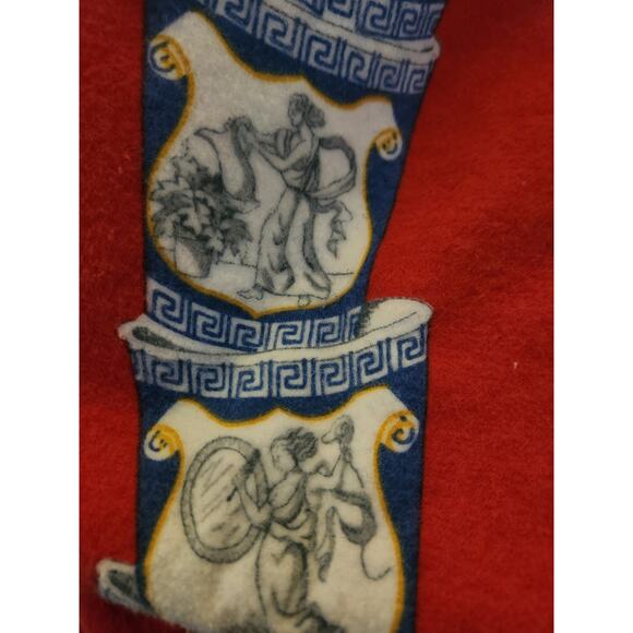 Nick & Nora Greek Coffee Cup NYC Flannel Fabric 2.4 Yds Red Bagels Anthora Print - Picture 8 of 8